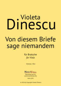 M4V-1078 &bull; DINESCU - Von diesem Briefe sage niemandem